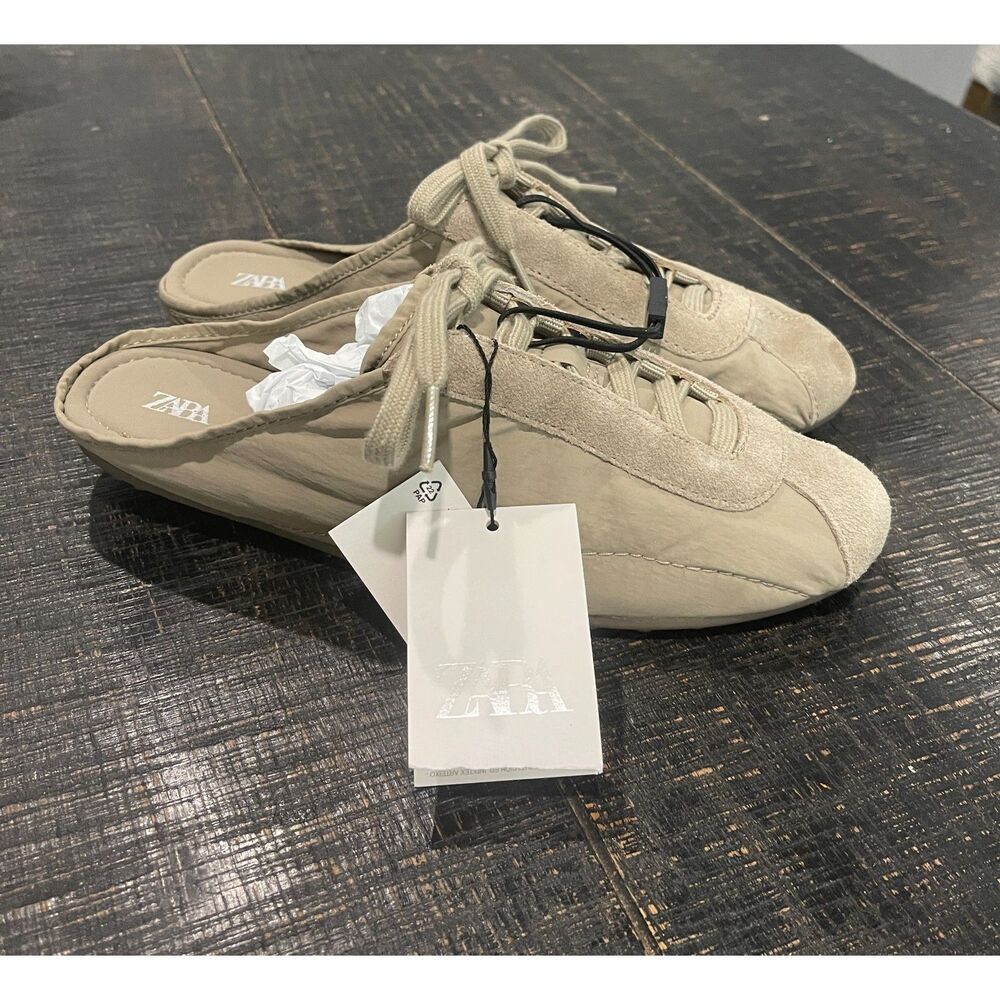 ZARA Fabric Collapsible Heel Sneakers NWT - Picture 2 of 6